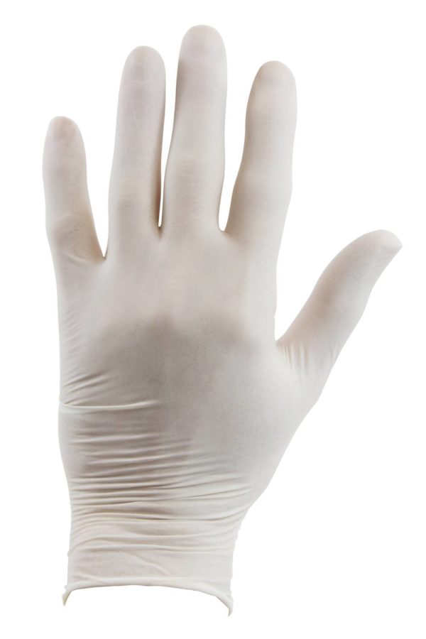 Latex handschoen wit gepoederd